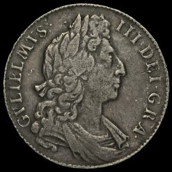 1696 William III Early Milled Silver Half Crown Obverse