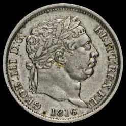 1816 George III Milled Silver Shilling Obverse
