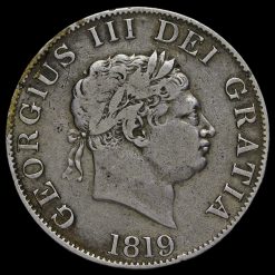 1819 George III Milled Silver Half Crown Obverse