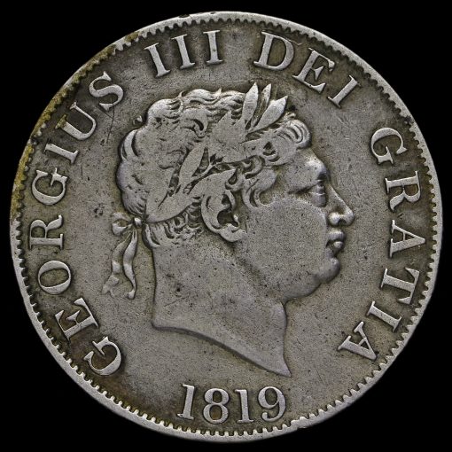 1819 George III Milled Silver Half Crown Obverse