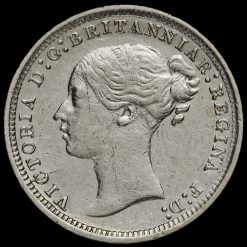 1870 Queen Victoria Young Head Silver Threepence Obverse