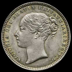 1873 Queen Victoria Young Head Silver Shilling Obverse