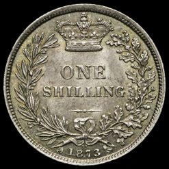 1873 Queen Victoria Young Head Silver Shilling Reverse