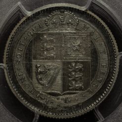 1887 Queen Victoria Jubilee Head Silver Proof Shilling Reverse