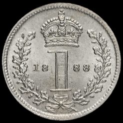 1888 Queen Victoria Jubilee Head Silver Maundy Penny Reverse