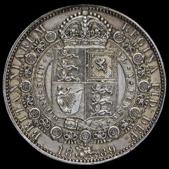 1889 Queen Victoria Jubilee Head Silver Half Crown Reverse
