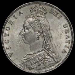 1889 Queen Victoria Jubilee Head Silver Half Crown Obverse