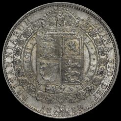 1889 Queen Victoria Jubilee Head Silver Half Crown Reverse