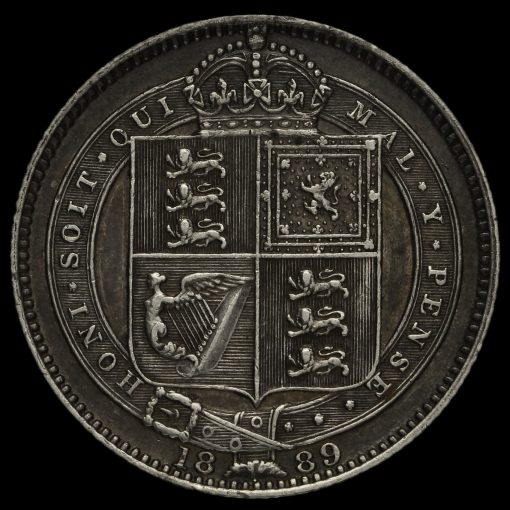 1889 Queen Victoria Jubilee Head Silver Shilling Reverse