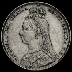 1890 Queen Victoria Jubilee Head Silver Shilling Obverse