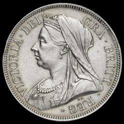 1893 Queen Victoria Veiled Head Silver Half Crown Obverse