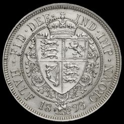 1893 Queen Victoria Veiled Head Silver Half Crown Reverse