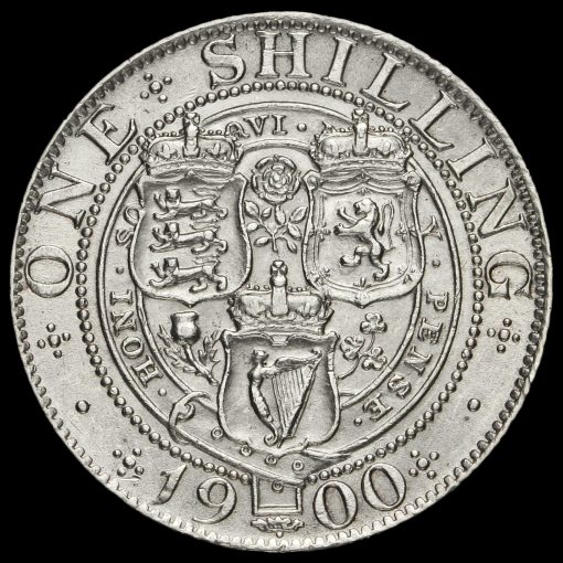 1900 Queen Victoria Veiled Head Silver Shilling Reverse