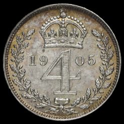 1905 Edward VII Silver Maundy Fourpence Reverse