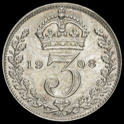 1908 Edward VII Silver Threepence Reverse