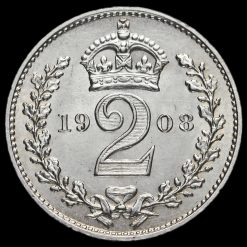 1908 Edward VII Silver Maundy Twopence Reverse