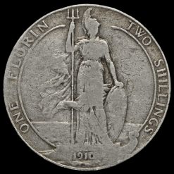 1910 Edward VII Silver Florin Reverse