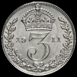 1911 George V Silver Threepence Reverse