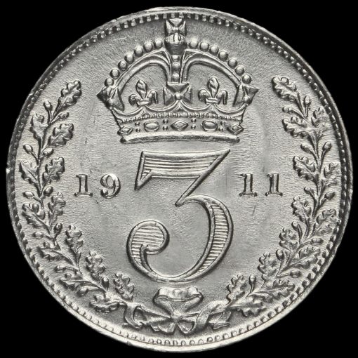 1911 George V Silver Threepence Reverse
