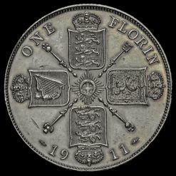1911 George V Silver Proof Florin Reverse