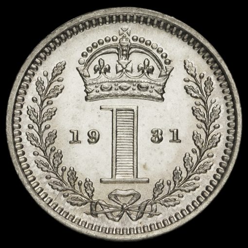 1931 George V Silver Maundy Penny Reverse