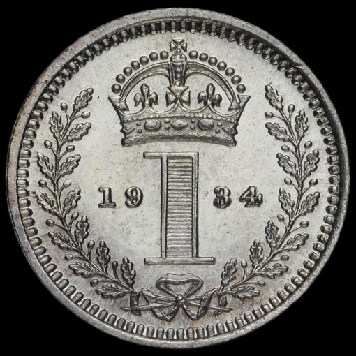 1934 George V Silver Maundy Penny Reverse