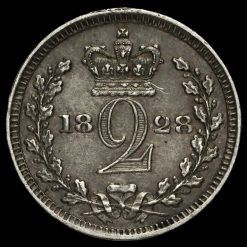 1828 George IV Milled Silver Maundy Twopence Reverse