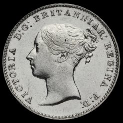 1868 Queen Victoria Young Head Silver Threepence Obverse