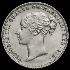 1875 Queen Victoria Young Head Silver Sixpence Obverse