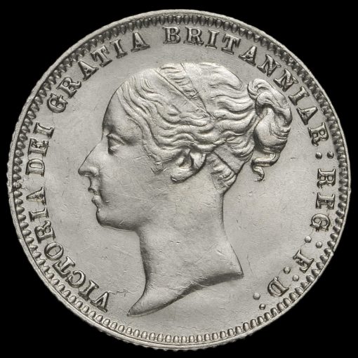 1875 Queen Victoria Young Head Silver Sixpence Obverse