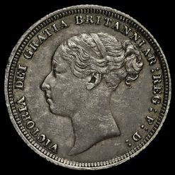 1883 Queen Victoria Young Head Silver Sixpence Obverse