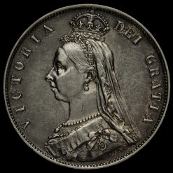 1888 Queen Victoria Jubilee Head Silver Half Crown Obverse