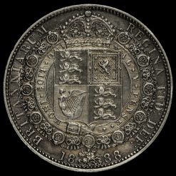 1888 Queen Victoria Jubilee Head Silver Half Crown Reverse