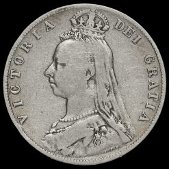 1889 Queen Victoria Jubilee Head Silver Half Crown Obverse