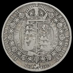 1889 Queen Victoria Jubilee Head Silver Half Crown Reverse