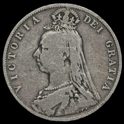 1891 Queen Victoria Jubilee Head Silver Half Crown Obverse
