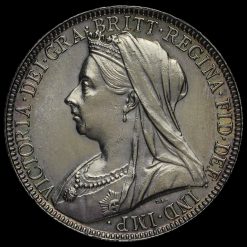 1898 Queen Victoria Veiled Head Silver Florin Obverse
