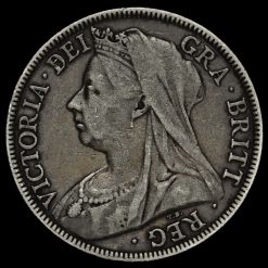 1898 Queen Victoria Veiled Head Silver Half Crown Obverse