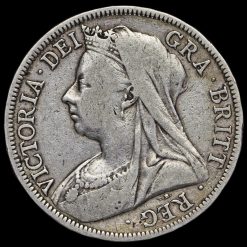 1898 Queen Victoria Veiled Head Silver Half Crown Obverse
