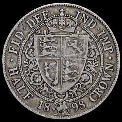 1898 Queen Victoria Veiled Head Silver Half Crown Reverse