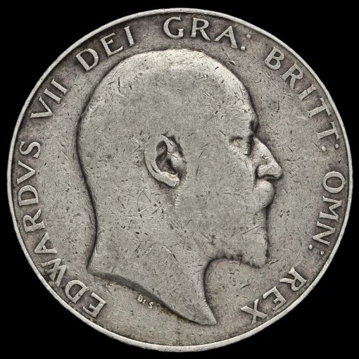 1909 Edward VII Silver Half Crown Obverse