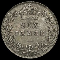1910 Edward VII Silver Sixpence Reverse