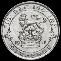 1911 George V Silver Sixpence Reverse