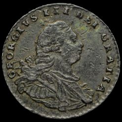 1795 George III Early Milled Silver Maundy Penny Obverse