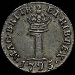 1795 George III Early Milled Silver Maundy Penny Reverse