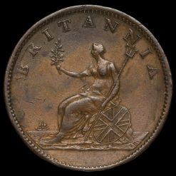 1807 George III Early Milled Copper Halfpenny Reverse