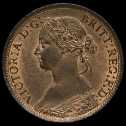 1866 Queen Victoria Bun Head Farthing Obverse
