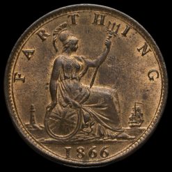 1866 Queen Victoria Bun Head Farthing Reverse