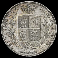 1875 Queen Victoria Young Head Silver Half Crown Reverse