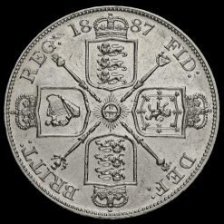 1887 Queen Victoria Jubilee Head Silver Double Florin Reverse